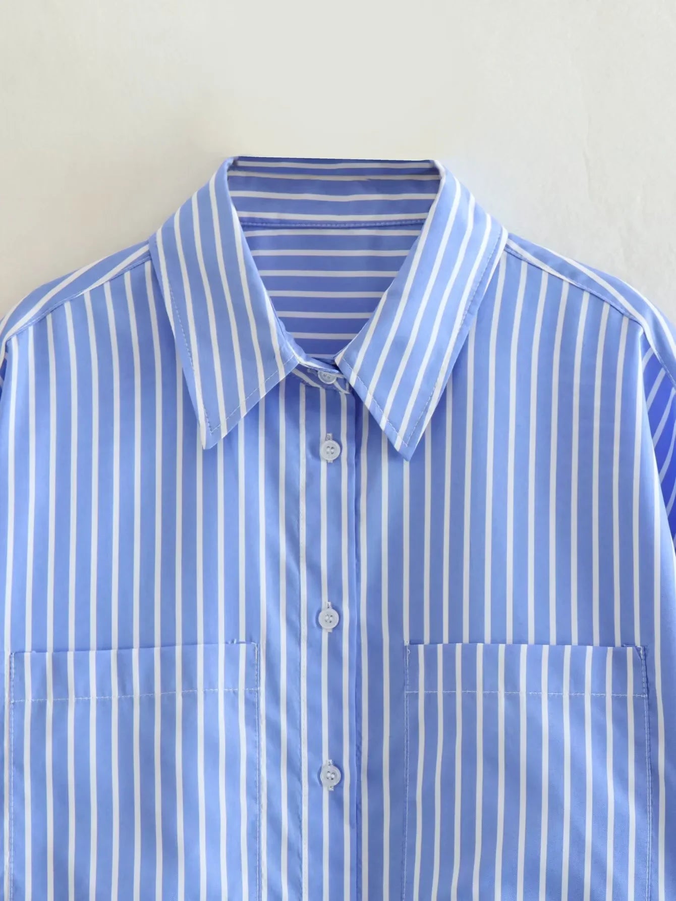 Blue Striped Casual Oversized shirt